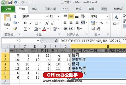 利用Excel函數(shù)檢查Excel表格中每行單元格是否有重復(fù)數(shù)據(jù)的方法