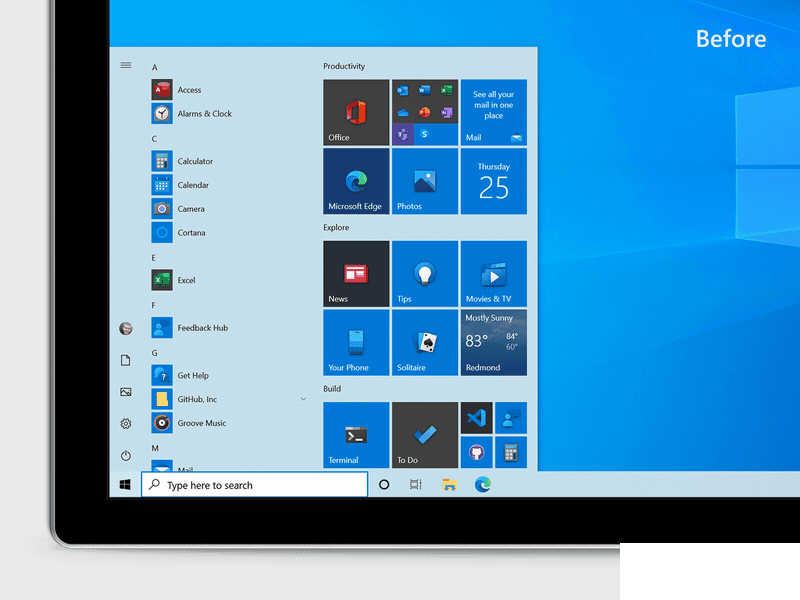 微軟正式推送 Win10 2020 年 10 月更新：全新開始菜單