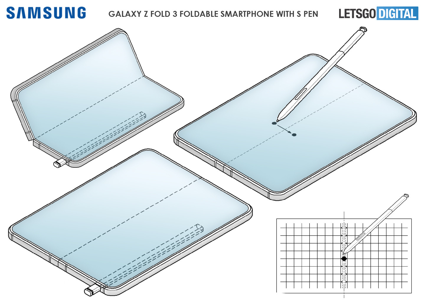 疑似三星 Galaxy Z Fold 3 專利公布，附帶 S pen
