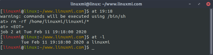 圖解 Linux下at延時(shí)任務(wù)和crontab定時(shí)任務(wù)命令