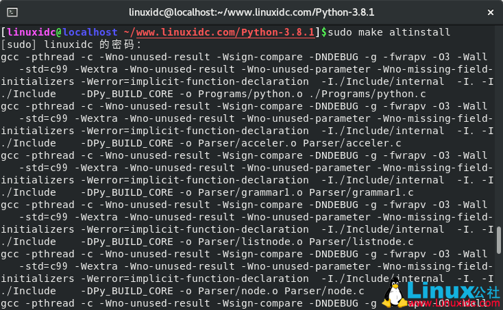 如何在CentOS 8上編譯安裝Python 3.8.1