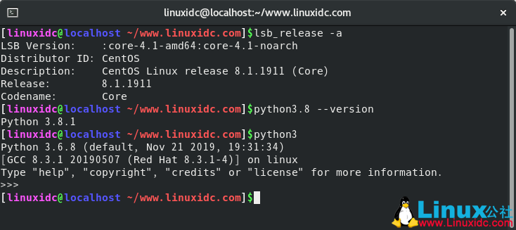 如何在CentOS 8上編譯安裝Python 3.8.1