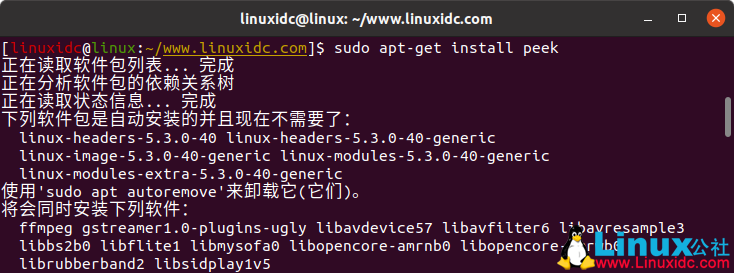 在Ubuntu 18.04上安裝peek來錄制gif動(dòng)畫