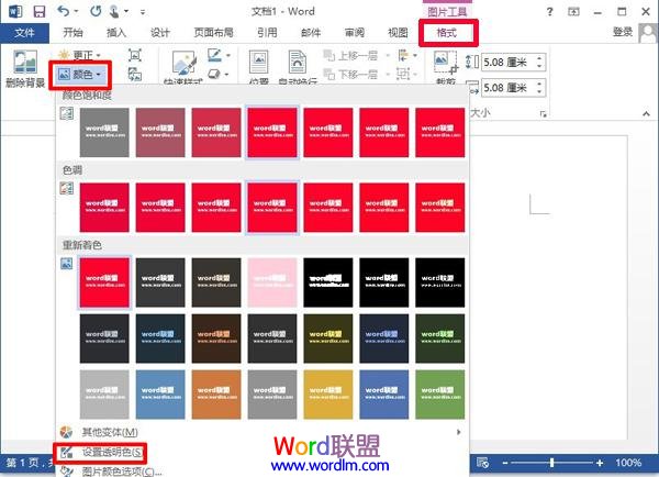 word如何把背景變透明 Word2013中設(shè)置單色圖片背景透明