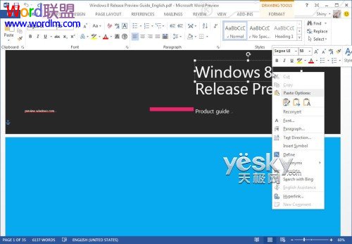 小程序預(yù)覽PDF Word2013客戶預(yù)覽版 閱讀、修改PDF文件更方便