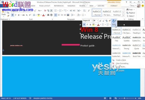 小程序預(yù)覽PDF Word2013客戶預(yù)覽版 閱讀、修改PDF文件更方便