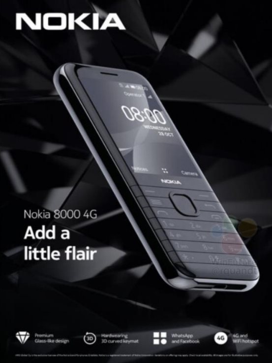 諾基亞8000/6300復刻版外觀曝光：支持4G，設(shè)計經(jīng)典