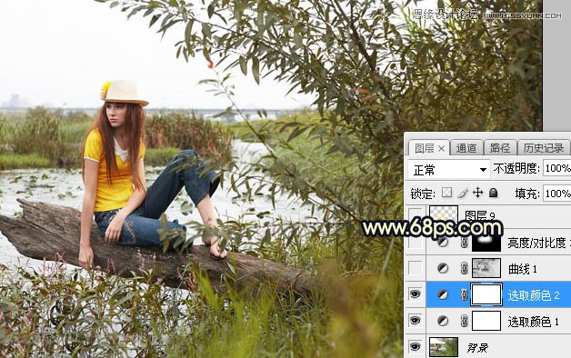 用PS給外景美女人像添加夕陽(yáng)美景效果