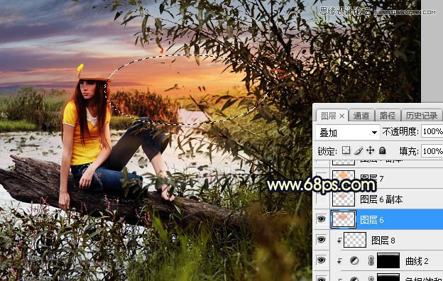 用PS給外景美女人像添加夕陽(yáng)美景效果