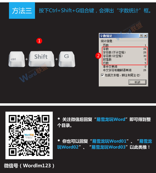 Word字數(shù)統(tǒng)計快捷鍵 Word2010文檔字數(shù)統(tǒng)計快捷鍵和方法
