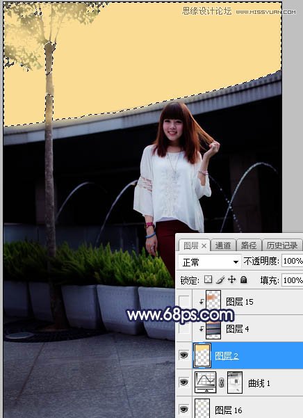 ps給人像照片添加唯美的夕陽(yáng)景色