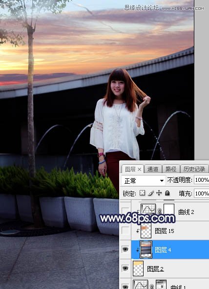 ps給人像照片添加唯美的夕陽(yáng)景色