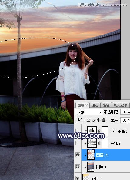 ps給人像照片添加唯美的夕陽(yáng)景色