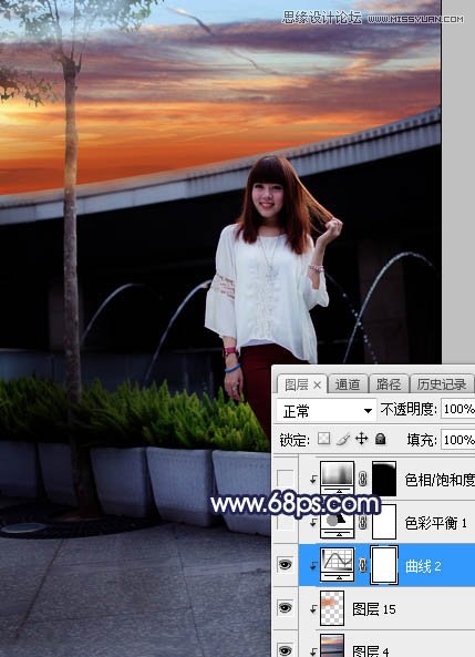 ps給人像照片添加唯美的夕陽(yáng)景色