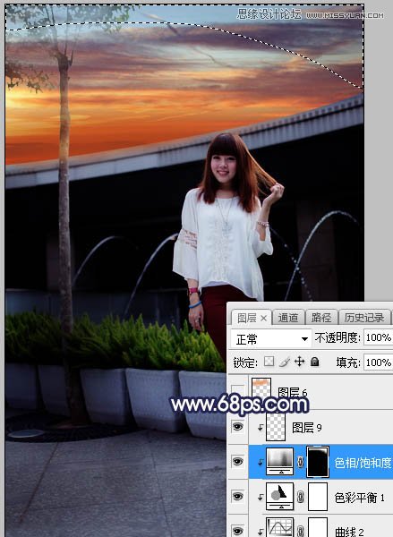 ps給人像照片添加唯美的夕陽(yáng)景色
