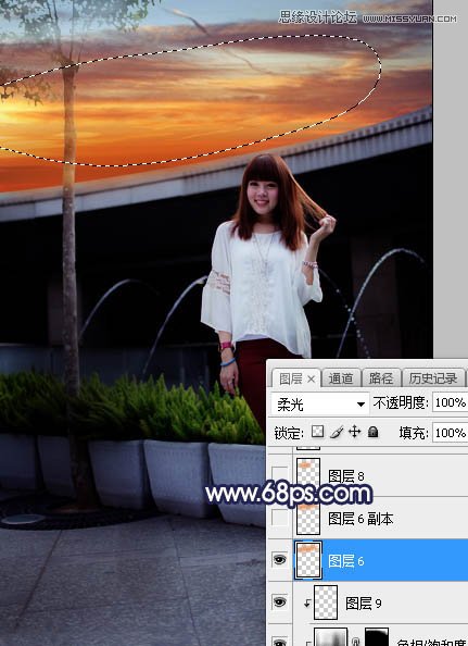 ps給人像照片添加唯美的夕陽(yáng)景色