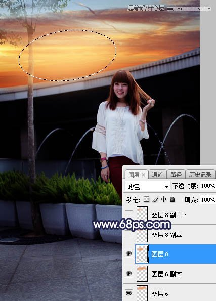 ps給人像照片添加唯美的夕陽(yáng)景色