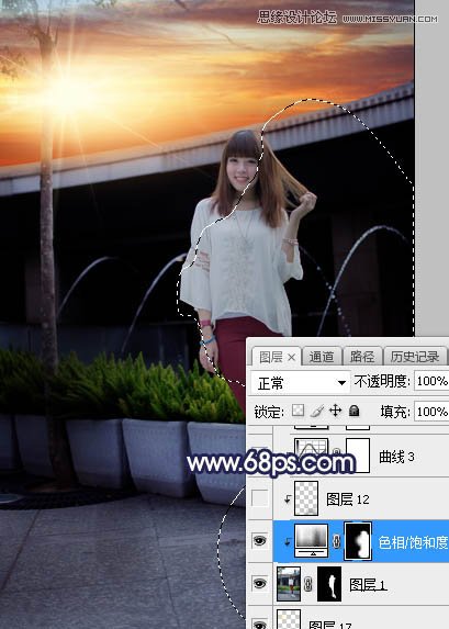 ps給人像照片添加唯美的夕陽(yáng)景色