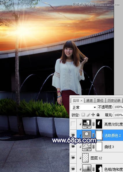 ps給人像照片添加唯美的夕陽(yáng)景色