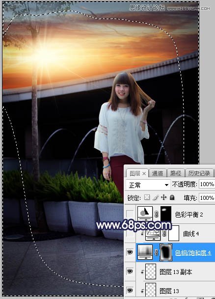 ps給人像照片添加唯美的夕陽(yáng)景色