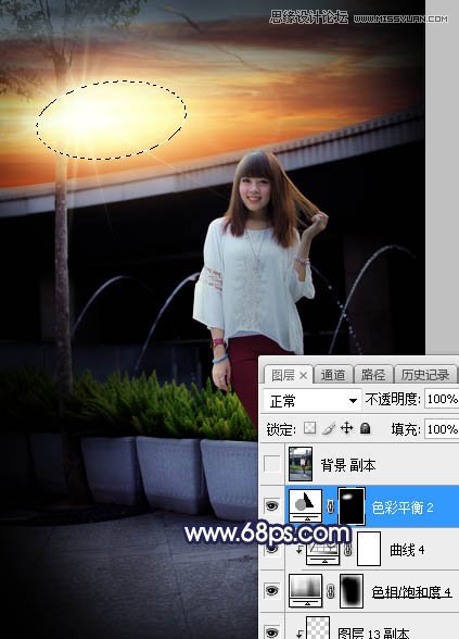 ps給人像照片添加唯美的夕陽(yáng)景色