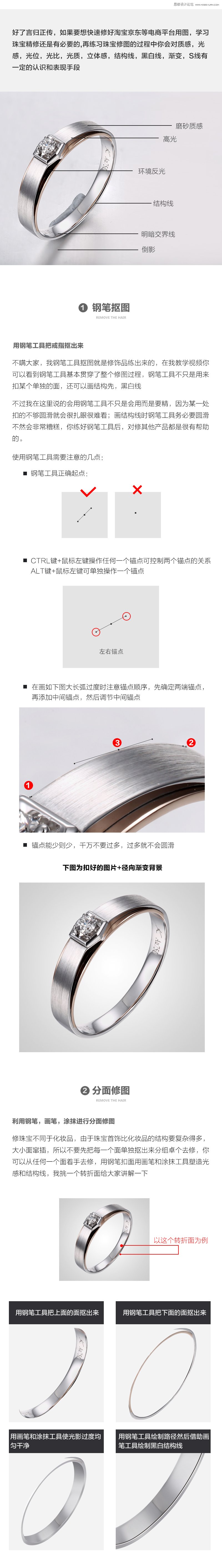 ps詳細解析鉆石戒指后期金屬質感修復