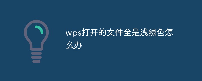 wps打開(kāi)的文件全是淺綠色怎么辦