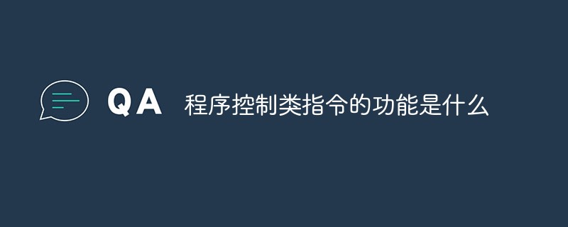程序控制類指令的功能是什么