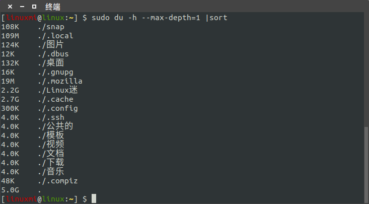 Linux磁盤管理命令 du (disk usage)  使用簡(jiǎn)述