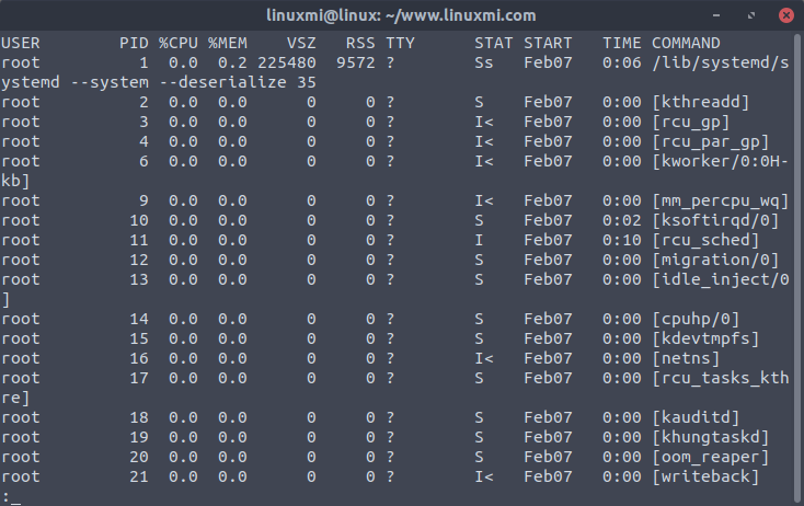 Linux常用命令 ps 入門(mén)基礎(chǔ)教程