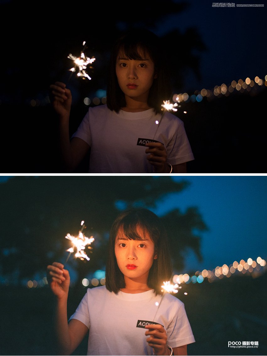 ps調(diào)出夜景曝光不足人像唯美效果
