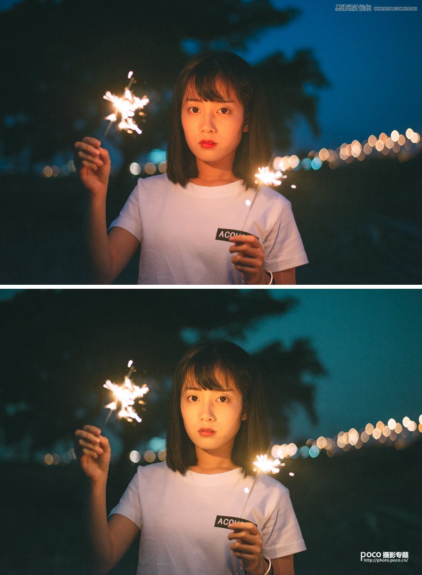 ps調(diào)出夜景曝光不足人像唯美效果