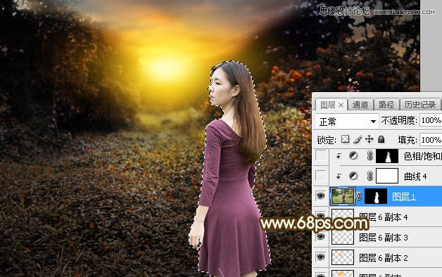 PS調(diào)出外景人像照片夕陽美景效果