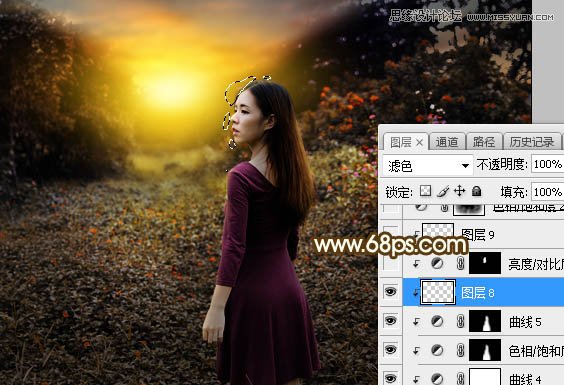 PS調(diào)出外景人像照片夕陽美景效果