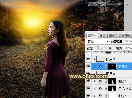 PS調(diào)出外景人像照片夕陽美景效果