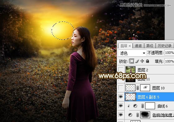 PS調(diào)出外景人像照片夕陽美景效果