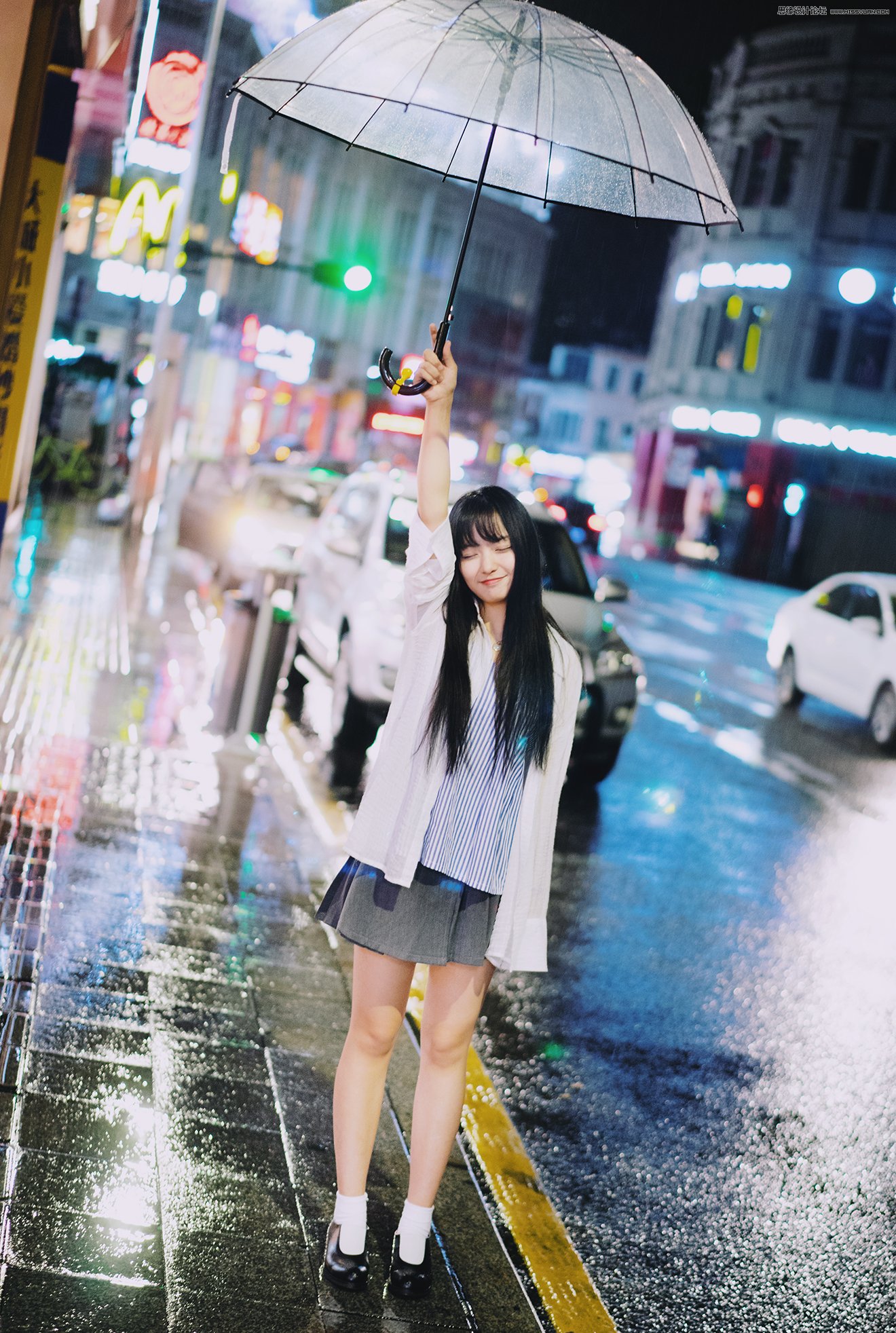 PS調(diào)出外景雨季人像照片清新藝術(shù)效果