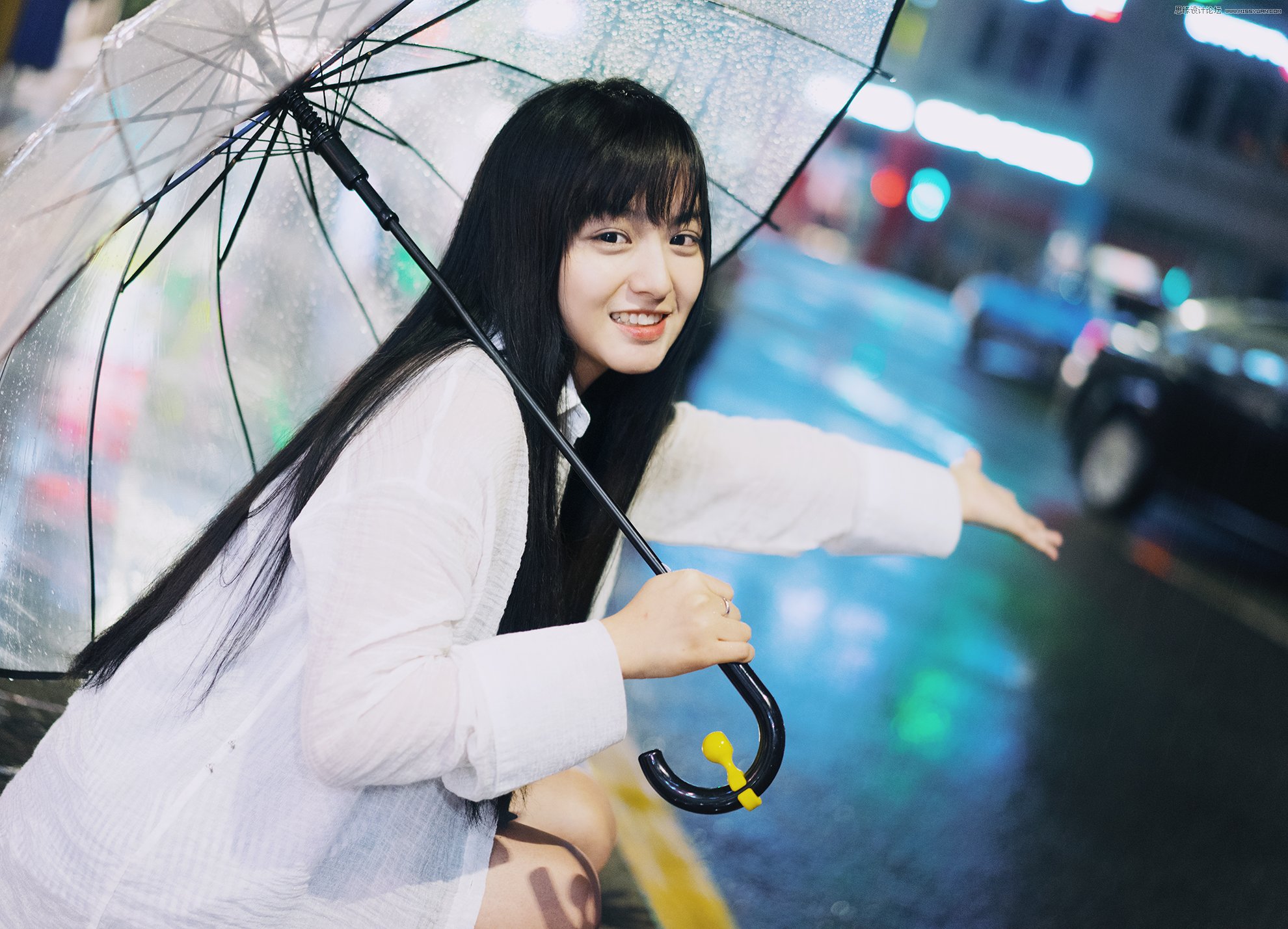 PS調(diào)出外景雨季人像照片清新藝術(shù)效果
