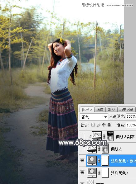ps給森林照片添加唯美逆光效果