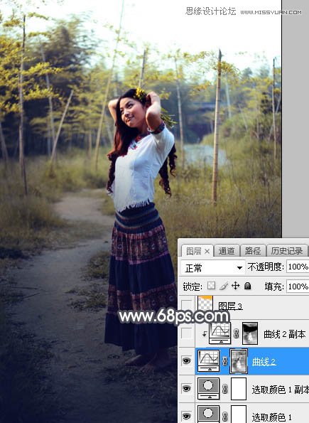 ps給森林照片添加唯美逆光效果