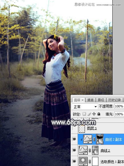 ps給森林照片添加唯美逆光效果