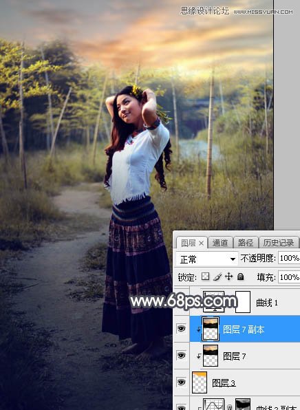 ps給森林照片添加唯美逆光效果