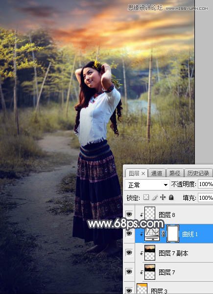 ps給森林照片添加唯美逆光效果
