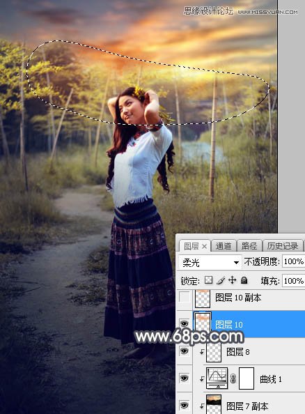 ps給森林照片添加唯美逆光效果