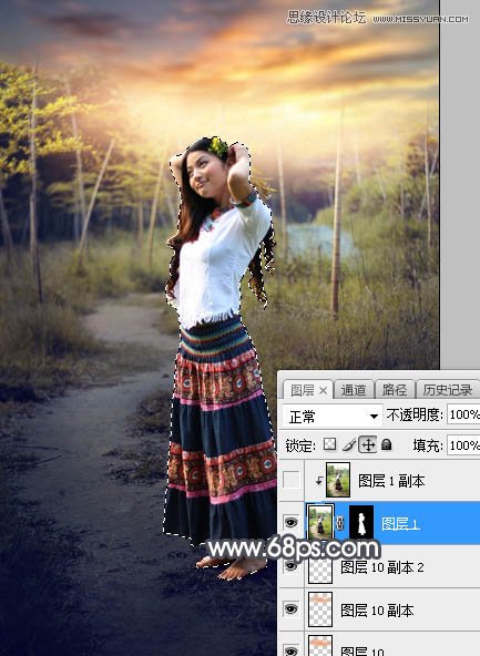 ps給森林照片添加唯美逆光效果