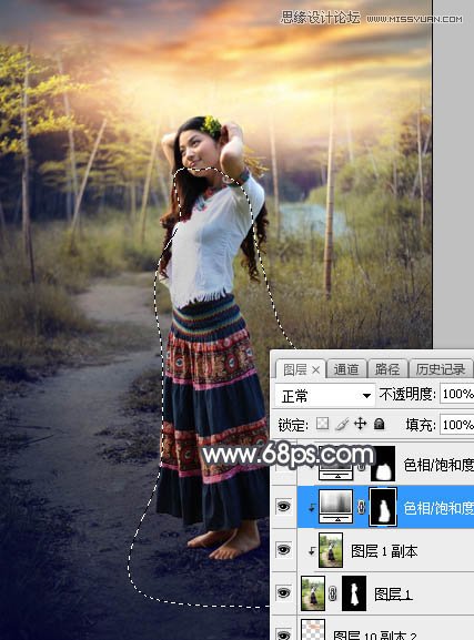 ps給森林照片添加唯美逆光效果