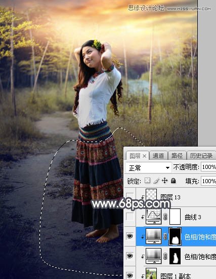 ps給森林照片添加唯美逆光效果