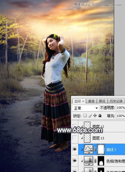 ps給森林照片添加唯美逆光效果