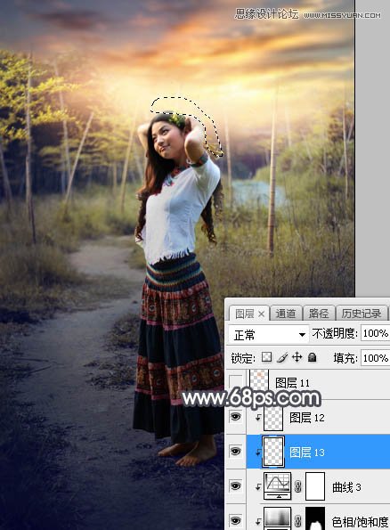 ps給森林照片添加唯美逆光效果