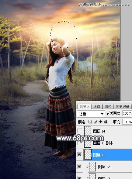 ps給森林照片添加唯美逆光效果